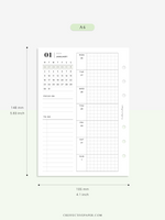 W108_01G_WO1P_2023 | 2023 Dated Weekly Planner Inserts Printable Template