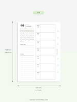 W108_01GX_WO1P_2023 | 2023 Dated Weekly Planner Inserts Printable Template