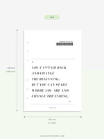 DA114 | Printable Courage Quotes Dashboard Template, Set of 5