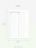 N121-5 | Water Tracker, Monthly Hydration Intake Template