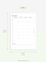 N121-4 | Meal Prep Plan Template, Groceries Shopping List