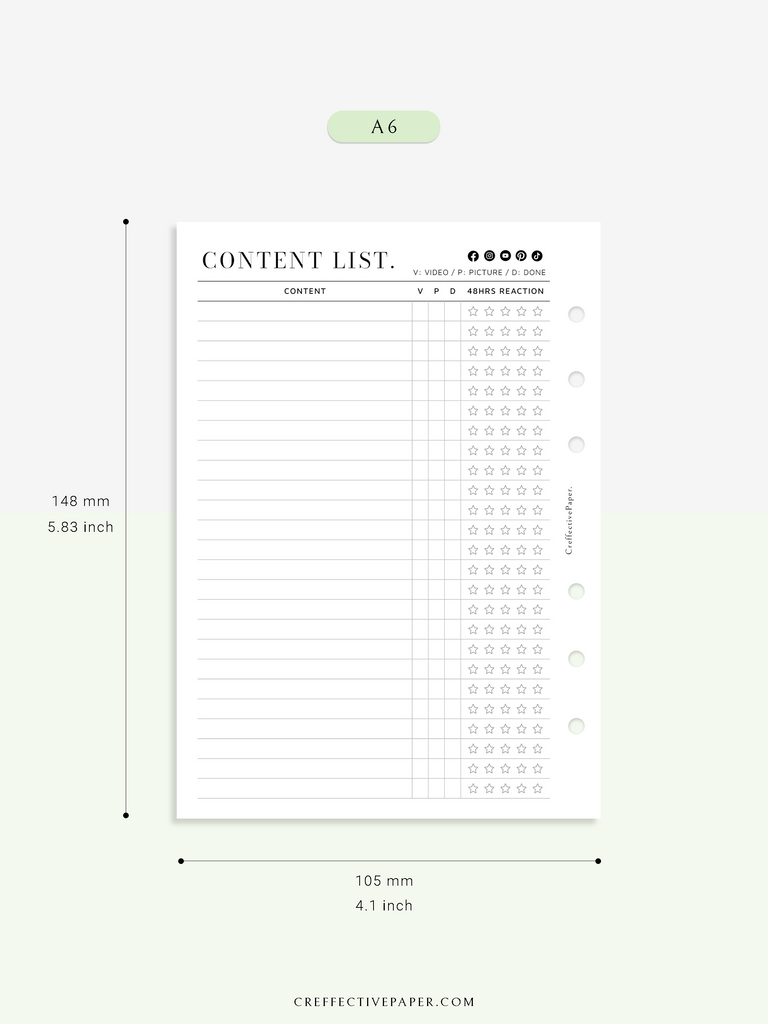 N131-2 | Contents List for Social Media – CreffectivePaper