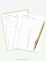 M108 | Monthly Overview, Month on a Page Printable Planner Inserts