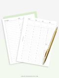 W112 | To-do List Type Weekly Schedule Planner Printable Inserts