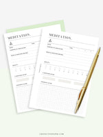 N122-3 | Meditation Log, Yoga Journal Template Printable