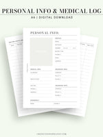 N113 | Personal Information & Medical Log Template