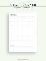 N121-4 | Meal Prep Plan Template, Groceries Shopping List