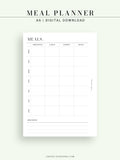 N121-4 | Meal Prep Plan Template, Groceries Shopping List
