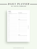 D107 | Printable Daily Schedule Planner Inserts Template