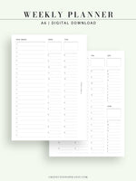 W112 | To-do List Type Weekly Schedule Planner Printable Inserts