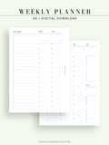 W112 | To-do List Type Weekly Schedule Planner Printable Inserts