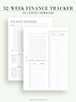T123 | 52-week Finance Tracker, Yearly Graph Tracking