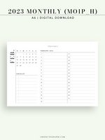 M113_H_2023 | 2023 Monthly Planner Printable (MO1P_Horizontal)