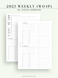 W117_2023 | 2023 Dated Weekly Planner, 24-hour Time Scheduler, WO4P