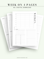 W117 | WO4P, Weekly 24-hour Schedule, To-do List Planner Template
