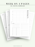 W117 | WO4P, Weekly 24-hour Schedule, To-do List Planner Template