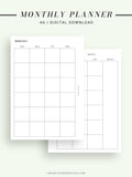 M101 | Basic Monthly Planner Printable Inserts for Minimalist