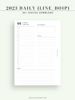 D111_C_2023 | 2023 Dated Daily Planner, Lined Layout, Day on a Page