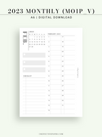 M113_V_2023 | 2023 Monthly Planner Printable (MO1P_Vertical)