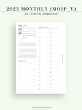 M113_V_2023 | 2023 Monthly Planner Printable (MO1P_Vertical)