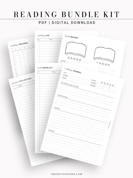 B102 | Book Review & Reading Journal Bundle Printable