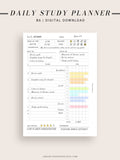 D108 | Daily Study Planner Inserts Printable Template