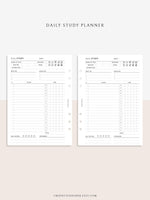 D108 | Daily Study Planner Inserts Printable Template