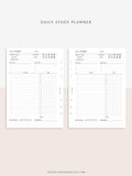 D108 | Daily Study Planner Inserts Printable Template