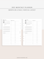 M113_V_2023 | 2023 Monthly Planner Printable (MO1P_Vertical)