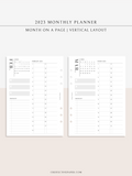 M113_V_2023 | 2023 Monthly Planner Printable (MO1P_Vertical)