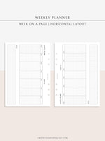 W102_H_2 | Horizontal Weekly Planner Printable