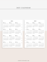 Y104_2023 | 2023 Calendar Planner Inserts Printable