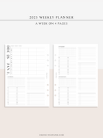 W117_2023 | 2023 Dated Weekly Planner, 24-hour Time Scheduler, WO4P