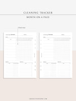 T120 | Monthly+Weekly+Daily Cleaning Tracker, Home Management