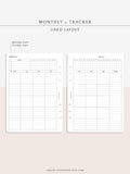 M106_L | Monthly Planner with 31 Days Habit Tracker Printable Inserts