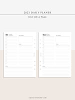 D111_C_2023 | 2023 Dated Daily Planner, Lined Layout, Day on a Page