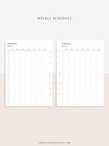 W106 | Weekly Schedule Planner Inserts, Time Table Template Printable