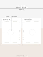 N122-1 | Brain Dump Template, Thought Organizer