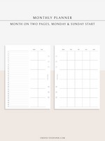 M120 | Basic Monthly Planner, MO2P