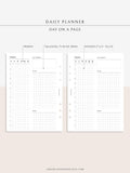 D111_DO1P | Day on a Page, Daily Planner Printable Inserts Template