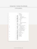 T124 | Sinking Fund Categories, Lists, Tracker Template