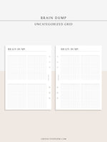 N122-1 | Brain Dump Template, Thought Organizer