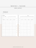 M106_G | Monthly Planner with 31 Days Habit Tracker Printable Inserts