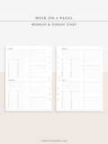 W117 | WO4P, Weekly 24-hour Schedule, To-do List Planner Template