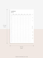 W106 | Weekly Schedule Planner Inserts, Time Table Template Printable