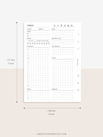 D102 | Daily Planner Inserts Printable Template, Minimal Grid Layout