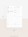 D102 | Daily Planner Inserts Printable Template, Minimal Grid Layout