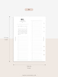 M118_2023 | 2023 Half-Page Calendar, Monthly Task list, Important Events Tracker