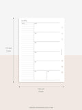 W107 | Week on a Page, Weekly Planner Printable Inserts, Monday Start