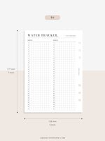 N121-5 | Water Tracker, Monthly Hydration Intake Template